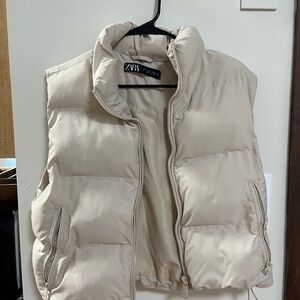 Zara Cream Quilted Vest